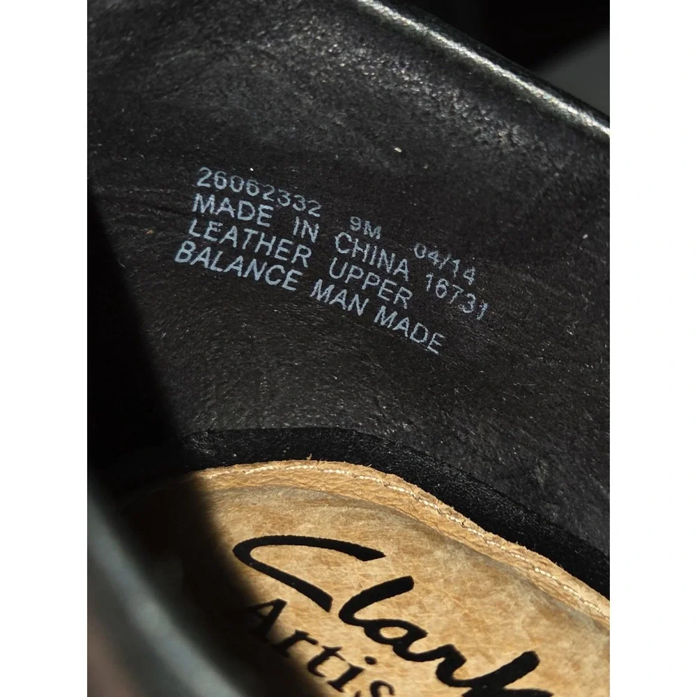 Clarks‎ Artisan Womens Black Leather Round Toe Platform Pumps Heels Size 9